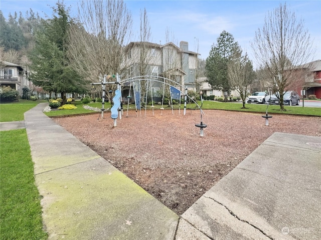 view of playground with a yard