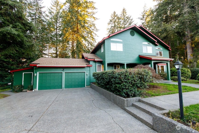 view of front of home with a garage