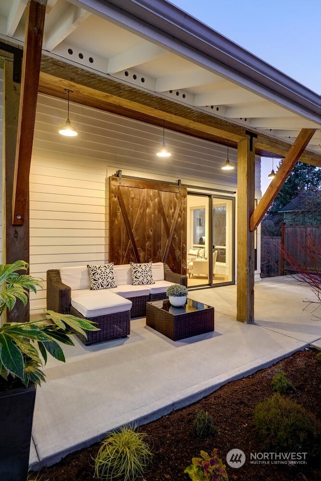 view of patio / terrace featuring an outdoor hangout area