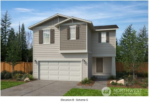 view of front facade with a garage