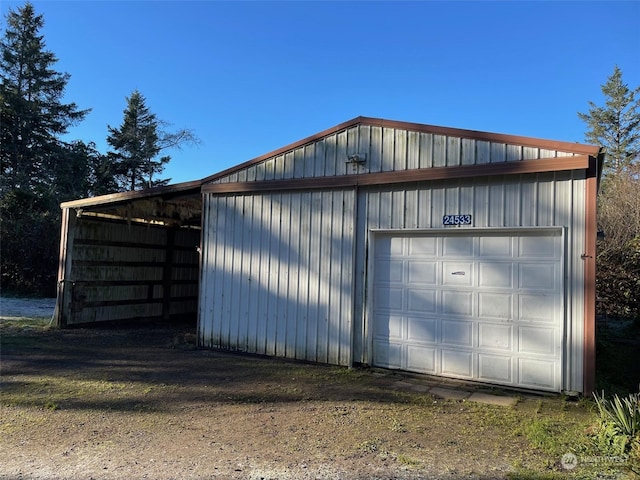 view of garage