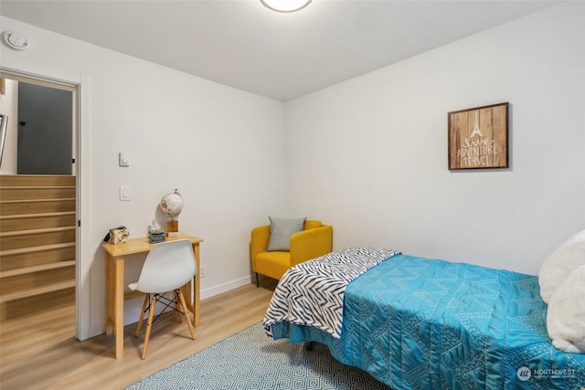 bedroom featuring light hardwood / wood-style flooring