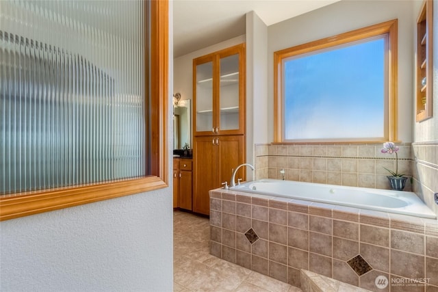 1078 Gardena Creek Rd, Touchet, WA 99360 - bathroom with a bath, tile patterned flooring, and vanity