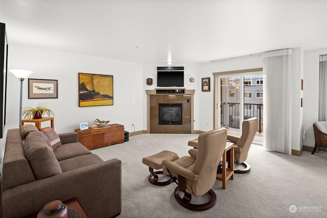 view of carpeted living room