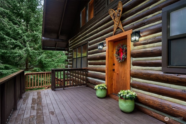 view of wooden deck