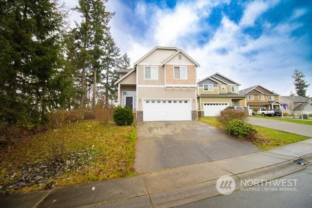 view of front of house with a garage