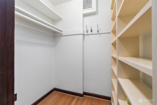 spacious closet with light wood-type flooring