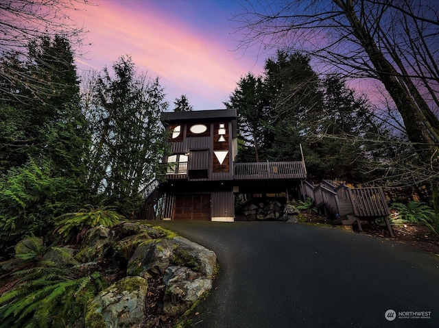 view of front of property with a deck