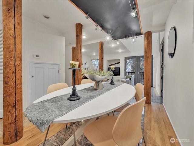 dining room featuring light hardwood / wood-style flooring