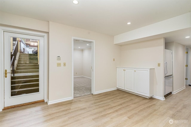 interior space featuring light wood-type flooring