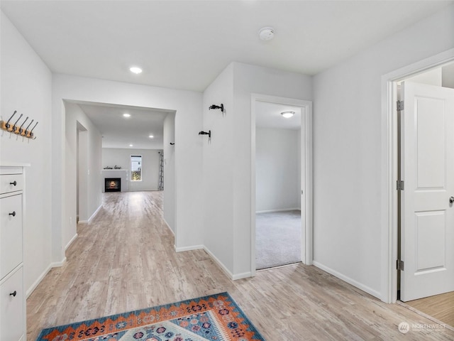 hall featuring light hardwood / wood-style floors