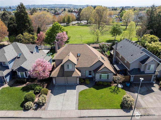 aerial view featuring a residential view