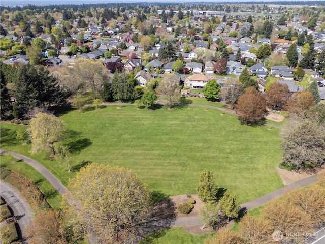 aerial view with a residential view