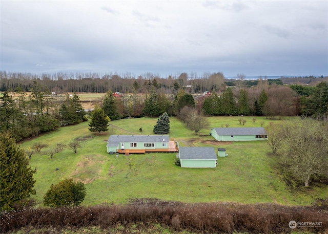 bird's eye view featuring a rural view