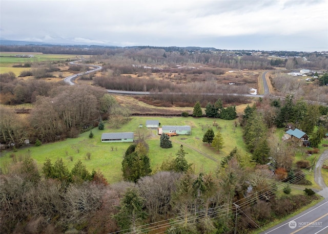 aerial view with a rural view