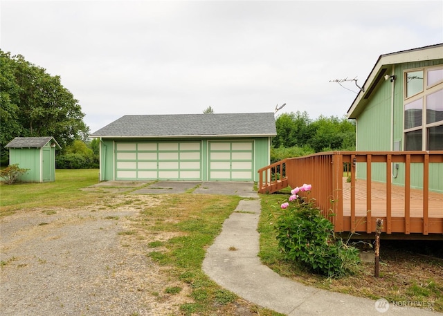 4495 Sequim Dungeness Way, Sequim, WA 98382 - detached garage with a storage unit