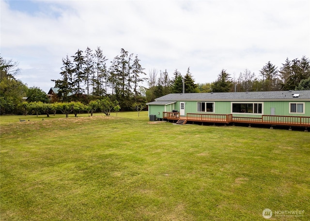4495 Sequim Dungeness Way, Sequim, WA 98382 - view of grassy yard with a deck
