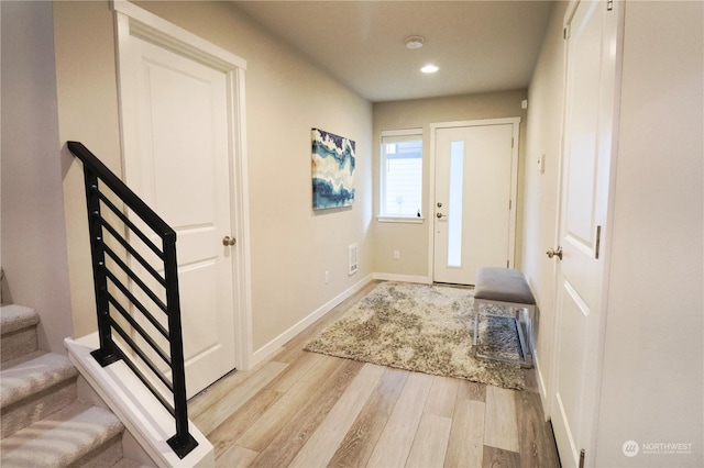 entryway featuring light wood-type flooring