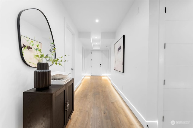 hallway featuring light hardwood / wood-style flooring