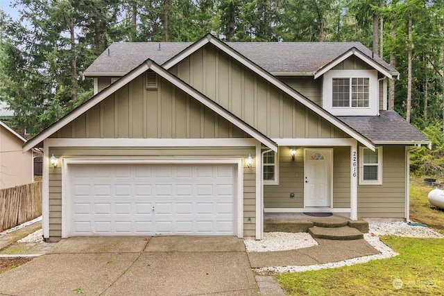 view of front of home with a garage