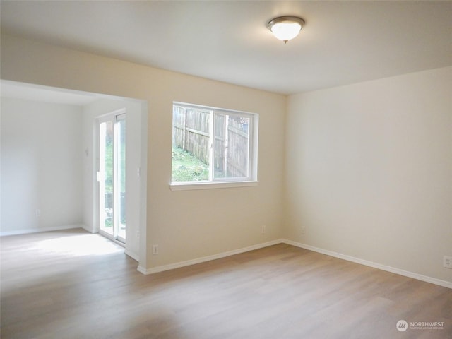 empty room featuring light wood-type flooring