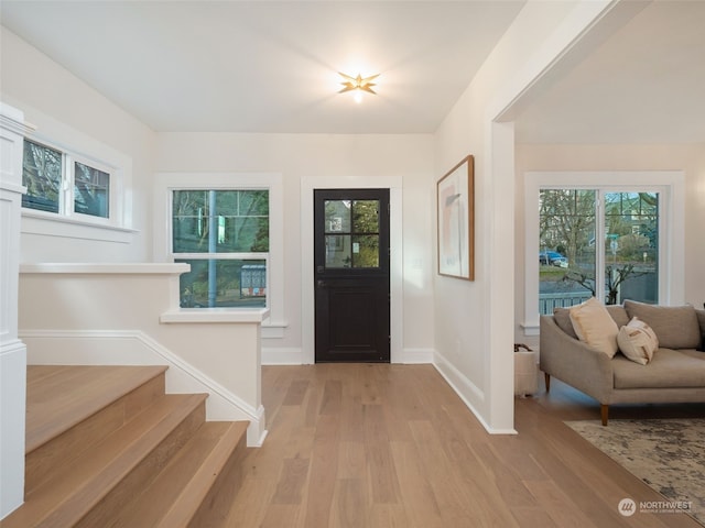 entrance foyer featuring light hardwood / wood-style flooring