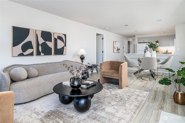 living room featuring light hardwood / wood-style floors