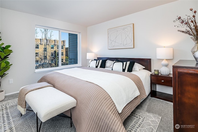 bedroom featuring carpet