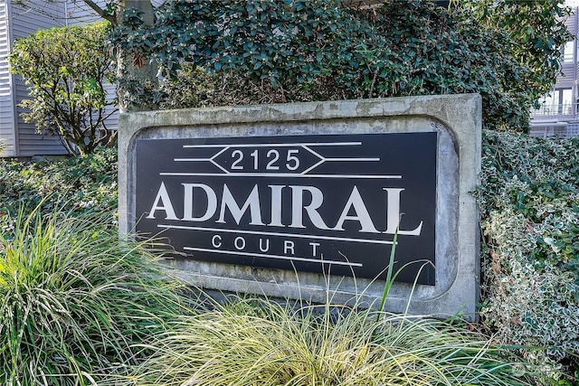 view of community sign