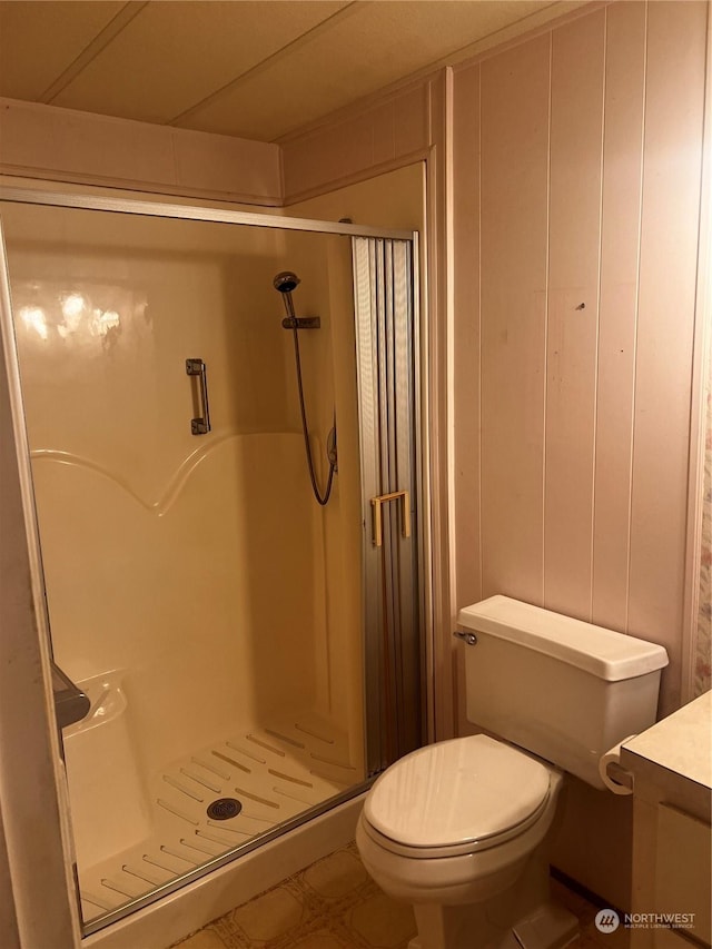 bathroom with vanity and walk in shower