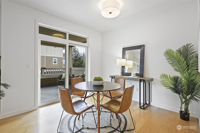 dining room featuring light hardwood / wood-style flooring