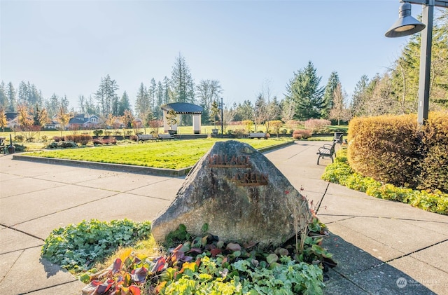 view of home's community with a lawn