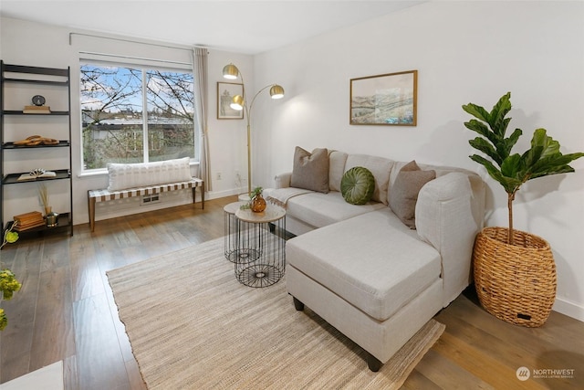 living room featuring hardwood / wood-style floors