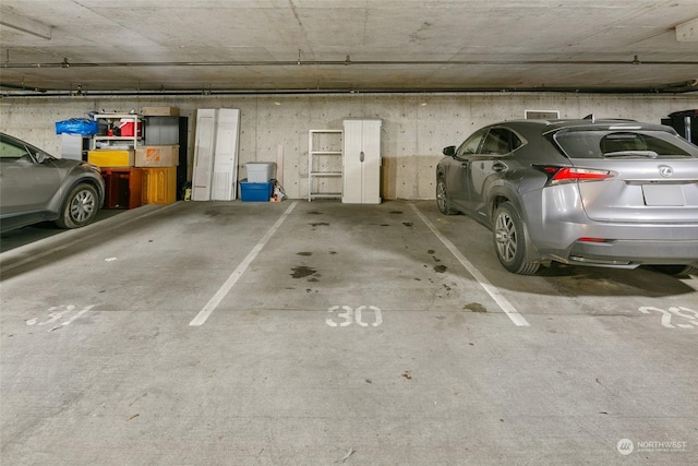 view of garage