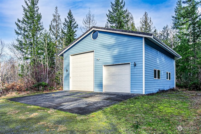 view of garage