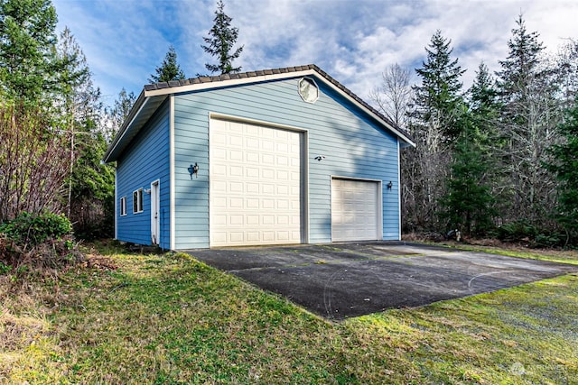 view of garage