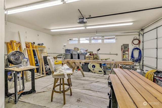 garage featuring a garage door opener