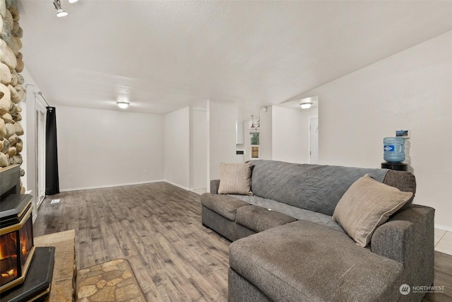 living room featuring wood-type flooring