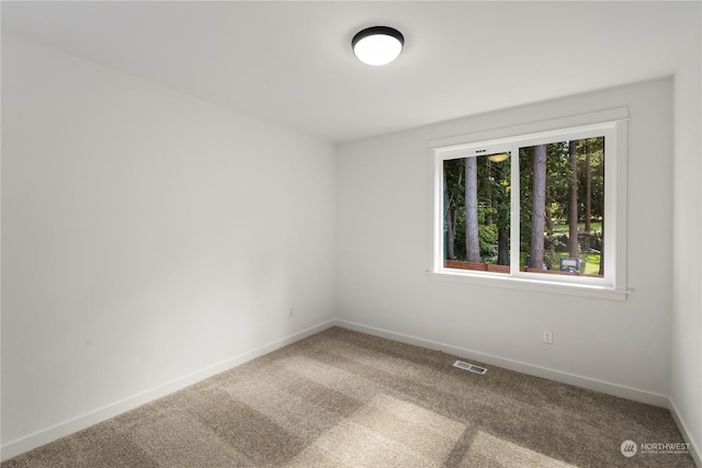 spare room featuring carpet flooring