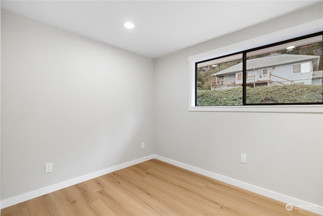 spare room featuring wood-type flooring