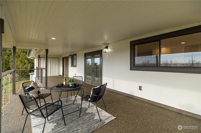 view of patio featuring french doors