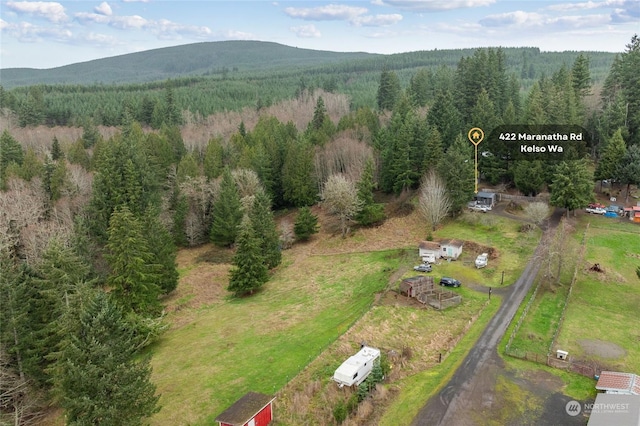 aerial view featuring a mountain view