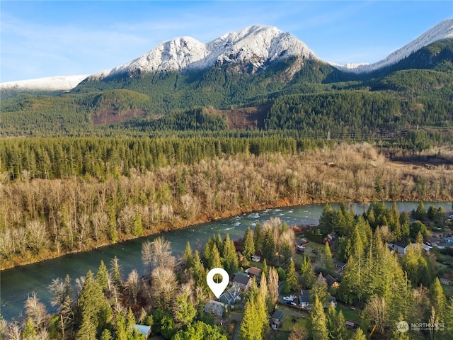 property view of mountains featuring a water view