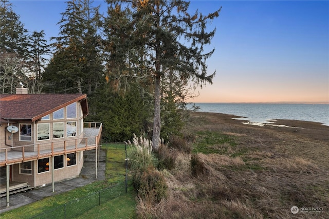 water view featuring a beach view