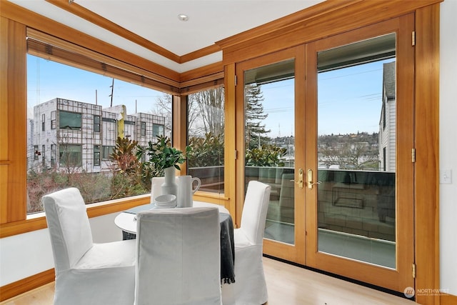 interior space featuring french doors