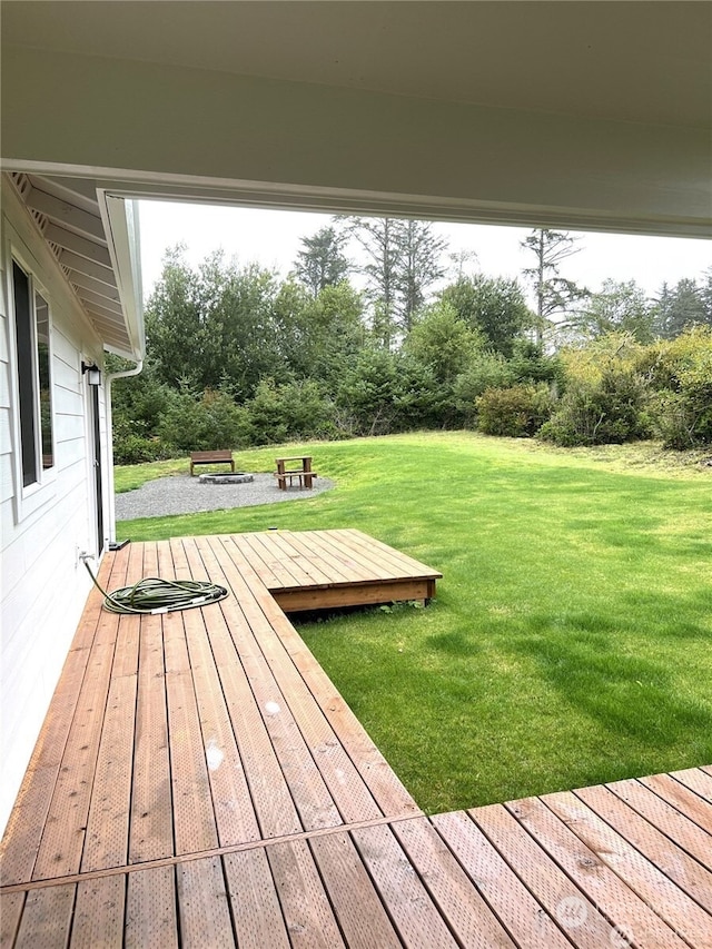 view of yard featuring a deck