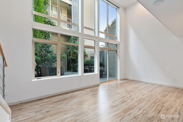 interior space with light hardwood / wood-style flooring