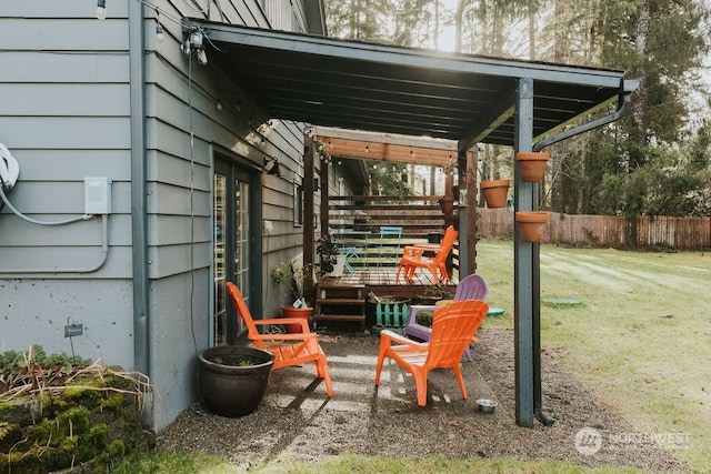 view of patio / terrace with a wooden deck