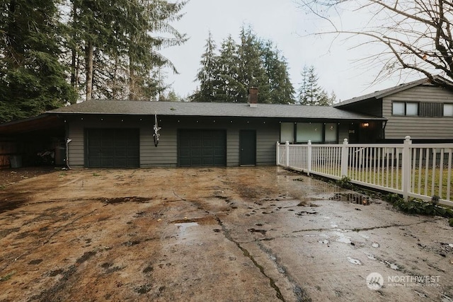 view of garage