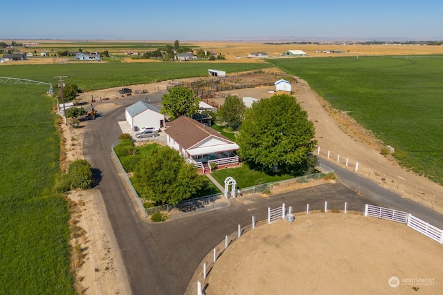 bird's eye view with a rural view